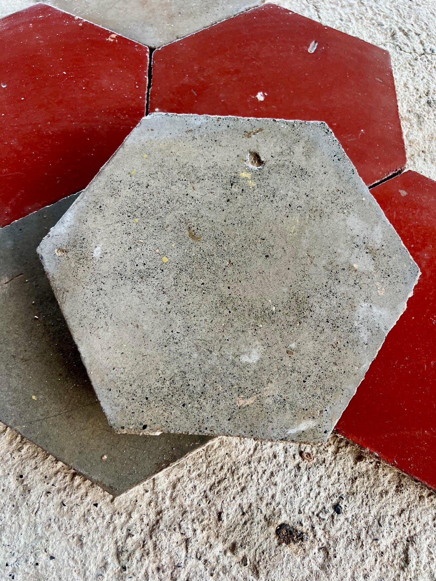 Antique Hexagonal Cement Tiles 15.5 cm